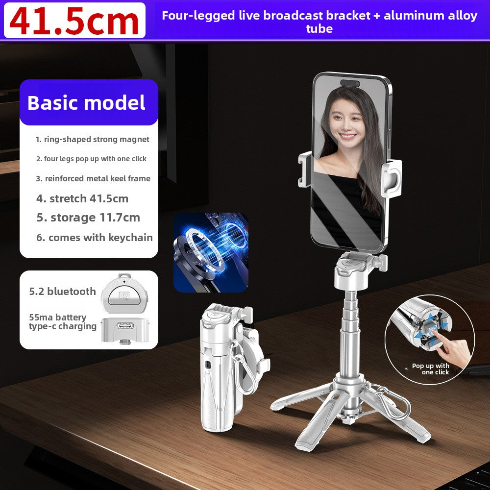 P15 Magnetic Selfie Stick with Bluetooth Remote and Fill Light Options