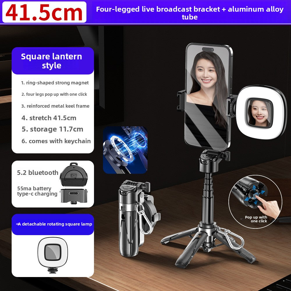 P15 Magnetic Selfie Stick with Bluetooth Remote and Fill Light Options