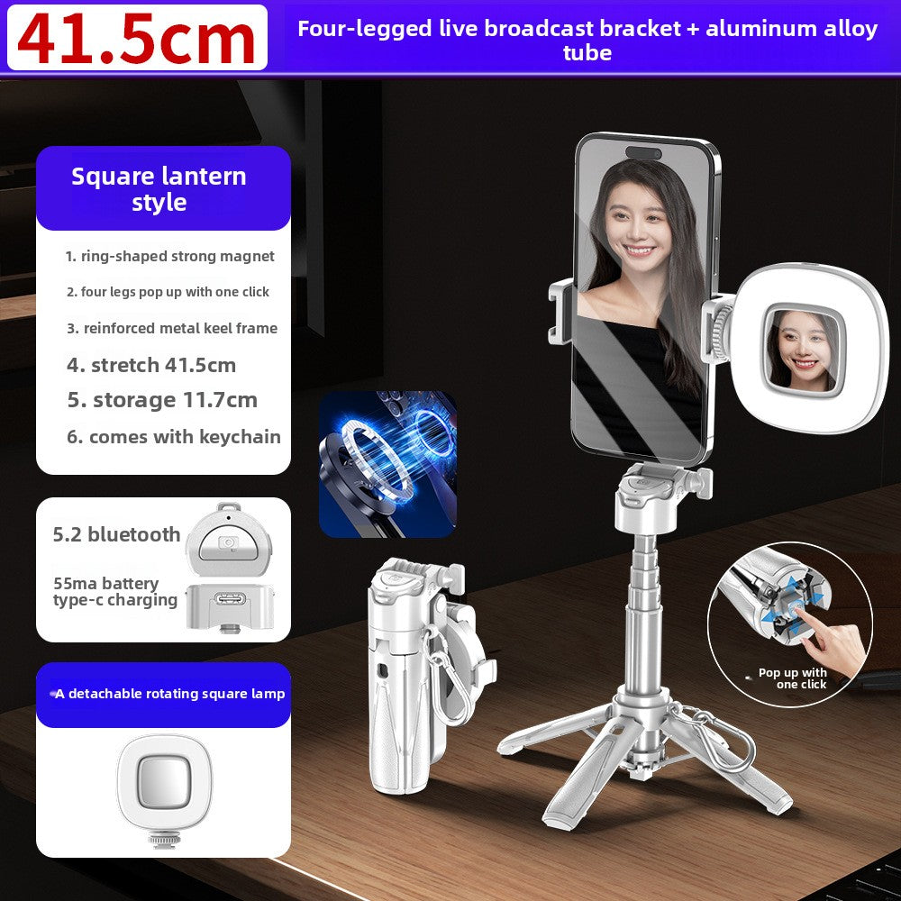 P15 Magnetic Selfie Stick with Bluetooth Remote and Fill Light Options