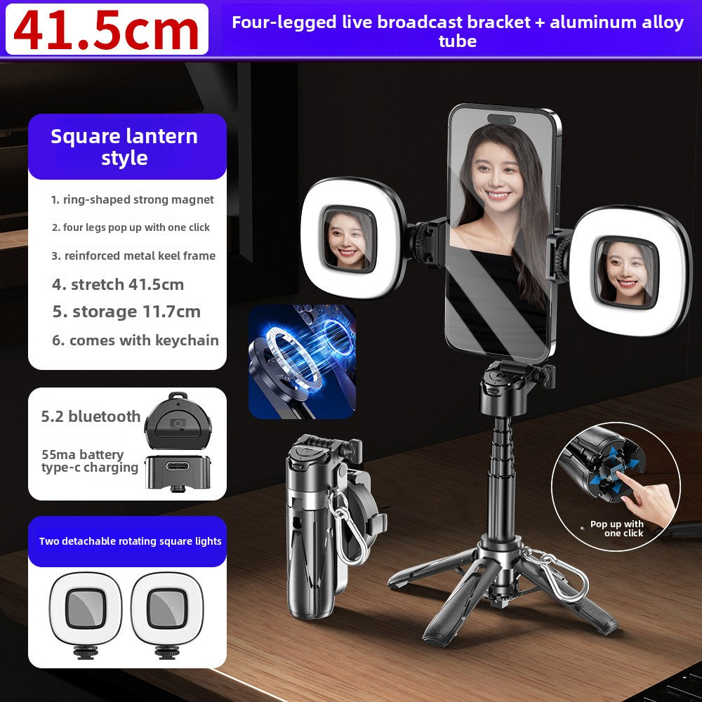 P15 Magnetic Selfie Stick with Bluetooth Remote and Fill Light Options