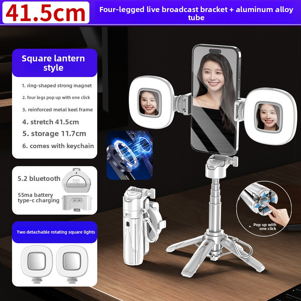 P15 Magnetic Selfie Stick with Bluetooth Remote and Fill Light Options