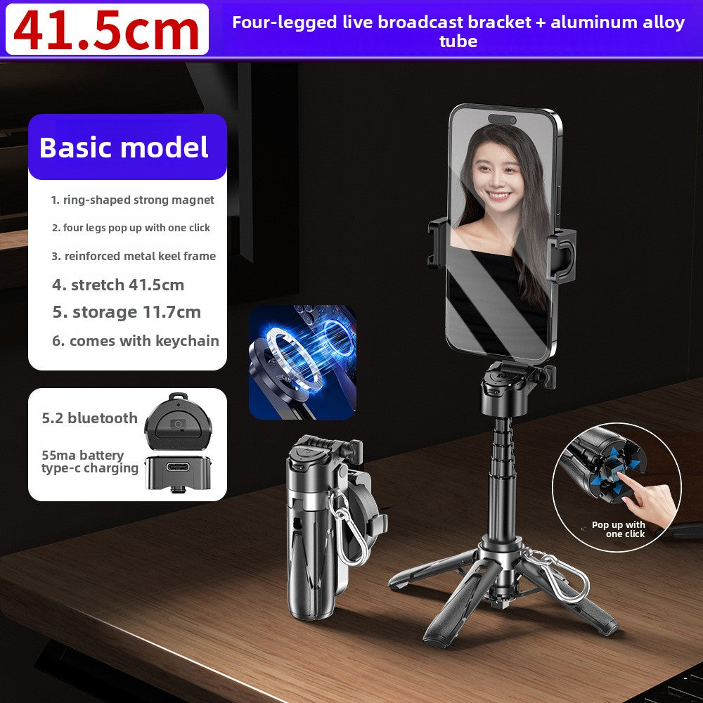 P15 Magnetic Selfie Stick with Bluetooth Remote and Fill Light Options