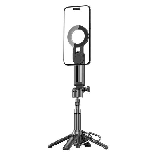 P15 Magnetic Selfie Stick with Bluetooth Remote and Fill Light Options